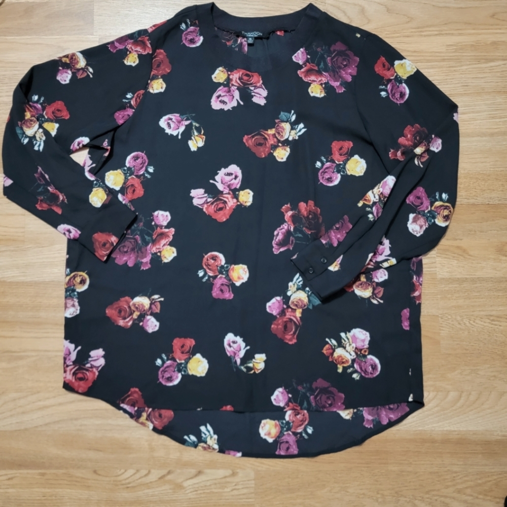 XL Thakoon Long Sleeve Floral Shirt